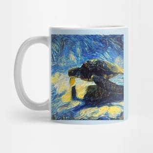 Cute turtle painting (sea turtle, ocean, sea and beach) Mug